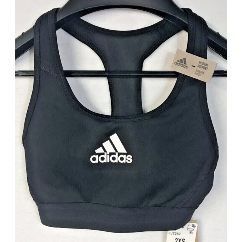 Adidas Don't Rest Alphaskin Padded Sports Bra FJ7262 Black Women's Size 2XS New